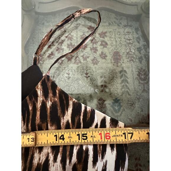L’Agence Brown Leopard Print Jodie Sauvage Silk Bias Cut Slip Dress Size Small - Picture 9 of 15